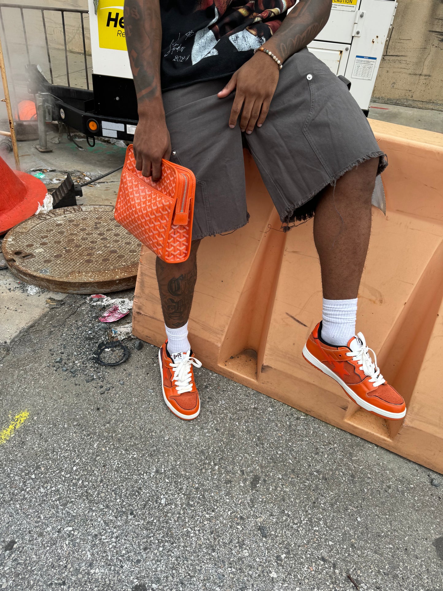 Grey/Brown Carpenter Shorts