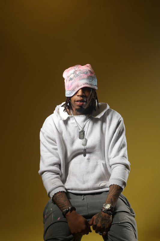 Distressed Thermal Hoodie